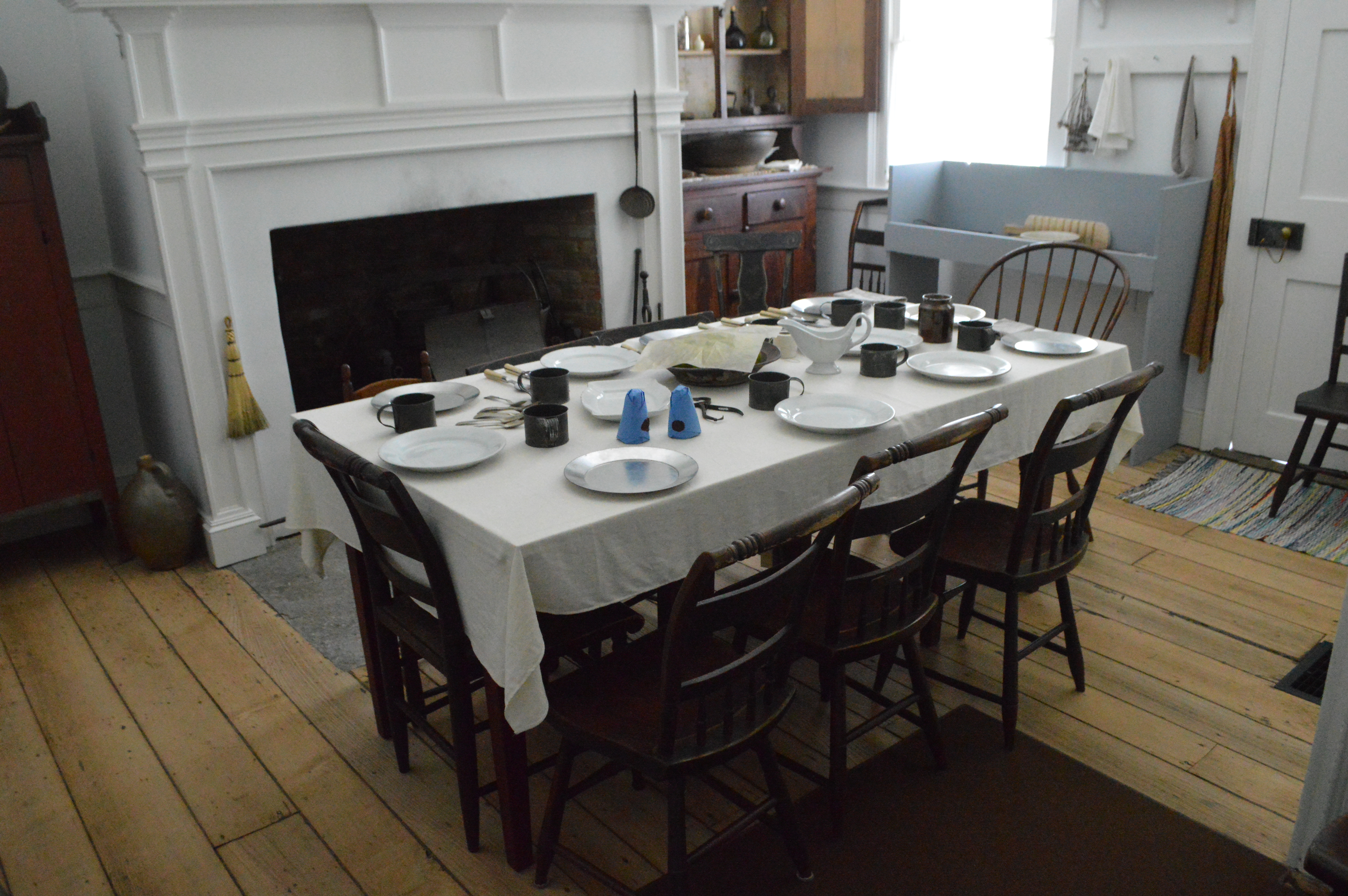 A room within the John Rankin home, staged to look as the family's kitchen once may have