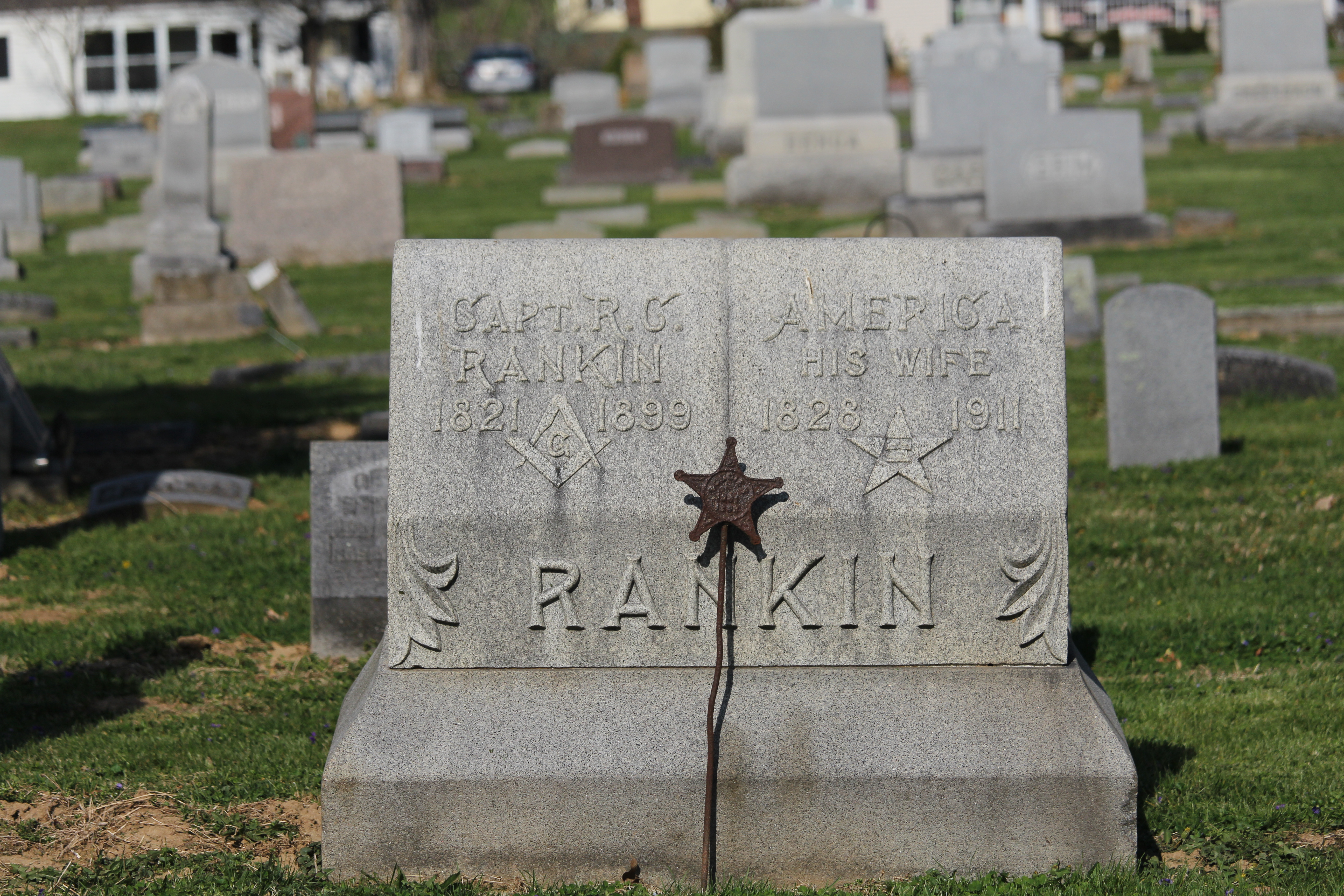 The grave of John Rankin and his wife, located in Ripley, Ohio.